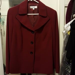 Burgundy Double Lapel Jones Studio Blazer